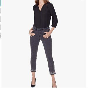 NWT NYDJ Sheri Slim Ankle Folsom beaded black gray jeans 2